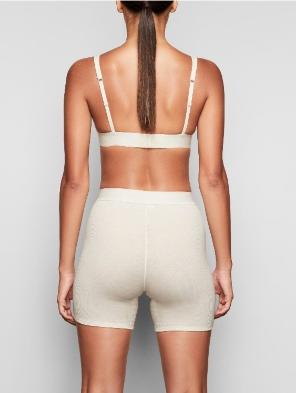 SKIMS Cotton Rib Boxer In Bone S NWT - Picture 6 of 11